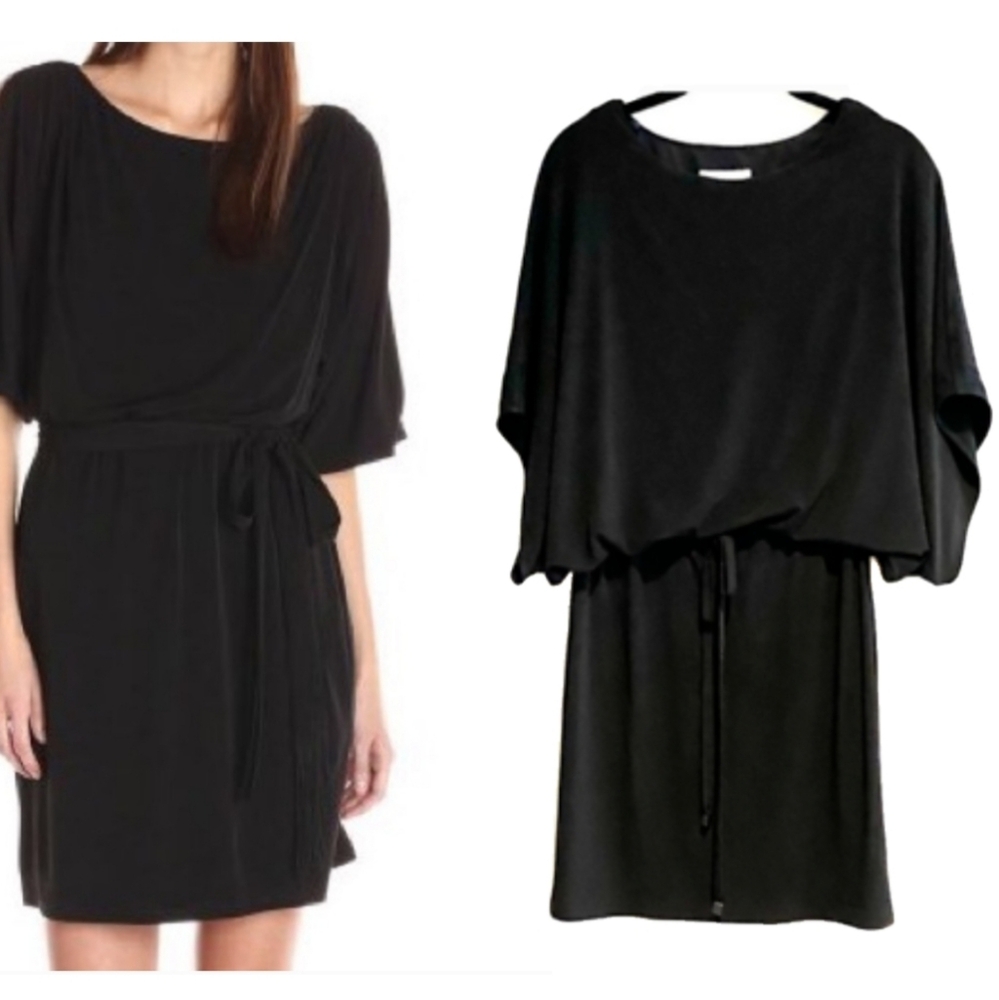 🆕 Jessica Simpson Black Dress Dolman Sleeves & Waist Drawstrings. NWOT